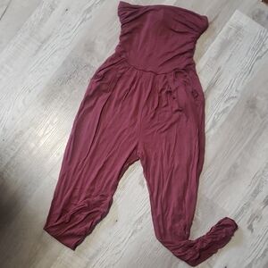 Heart & Hips Strapless Jumpsuit in Plum Small